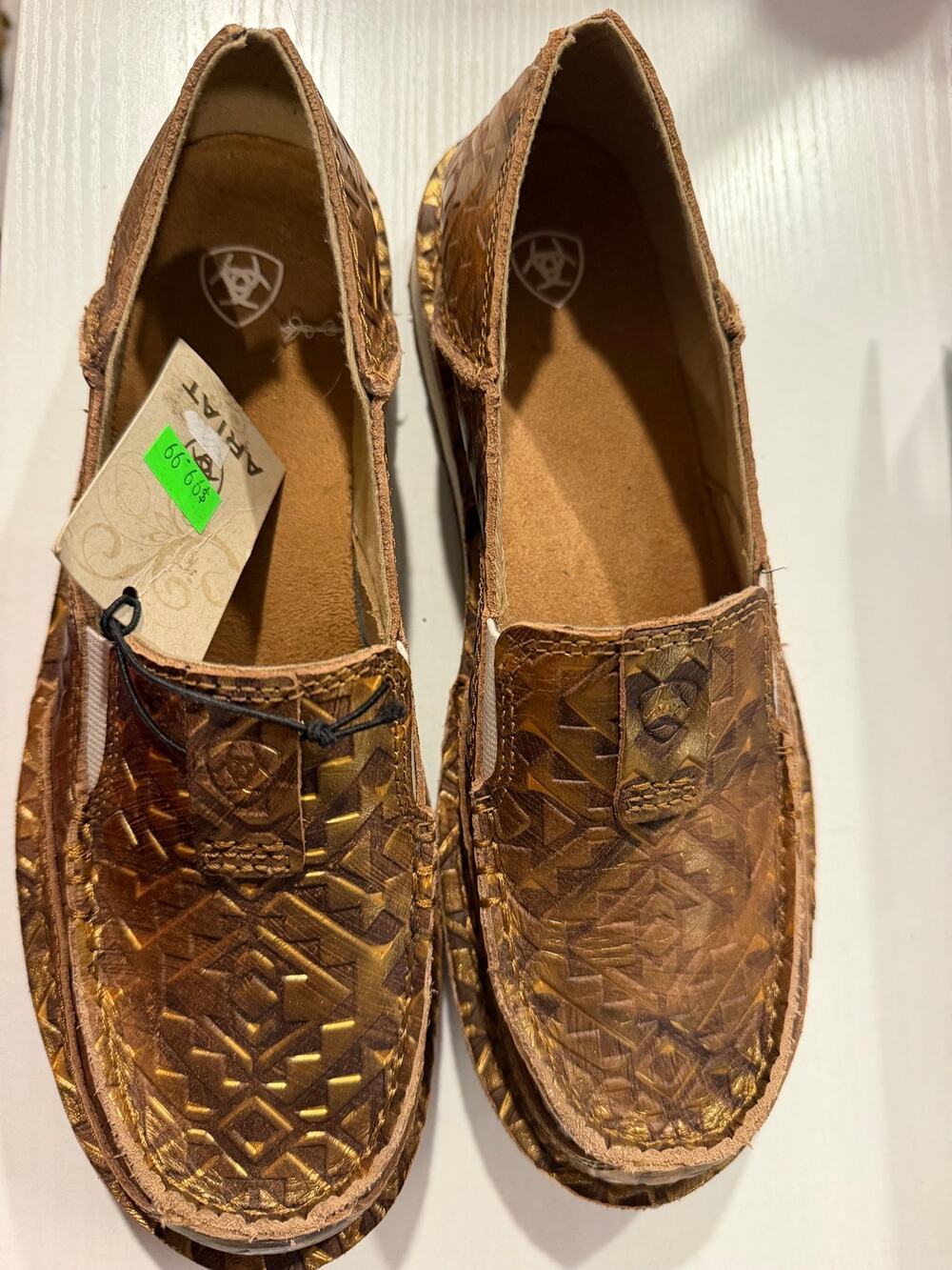 Ariat Women's Cruiser Copper Blanket Tooled Leather Slip On 7.5